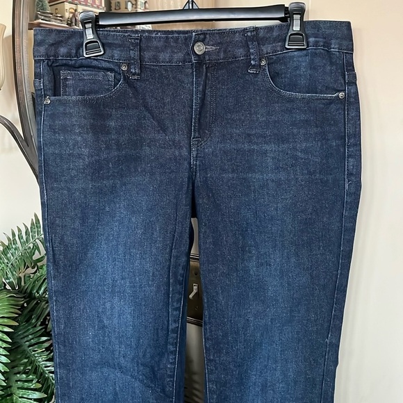 Calvin Klein Jeans Dark Wash Boot Cut Western Denim Buttoned Back Pockets - Picture 3 of 15